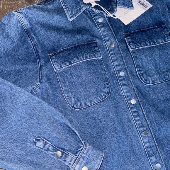 FRAME denim A-Line Shirt Dress in Brisk size XS - Picture 10 of 10